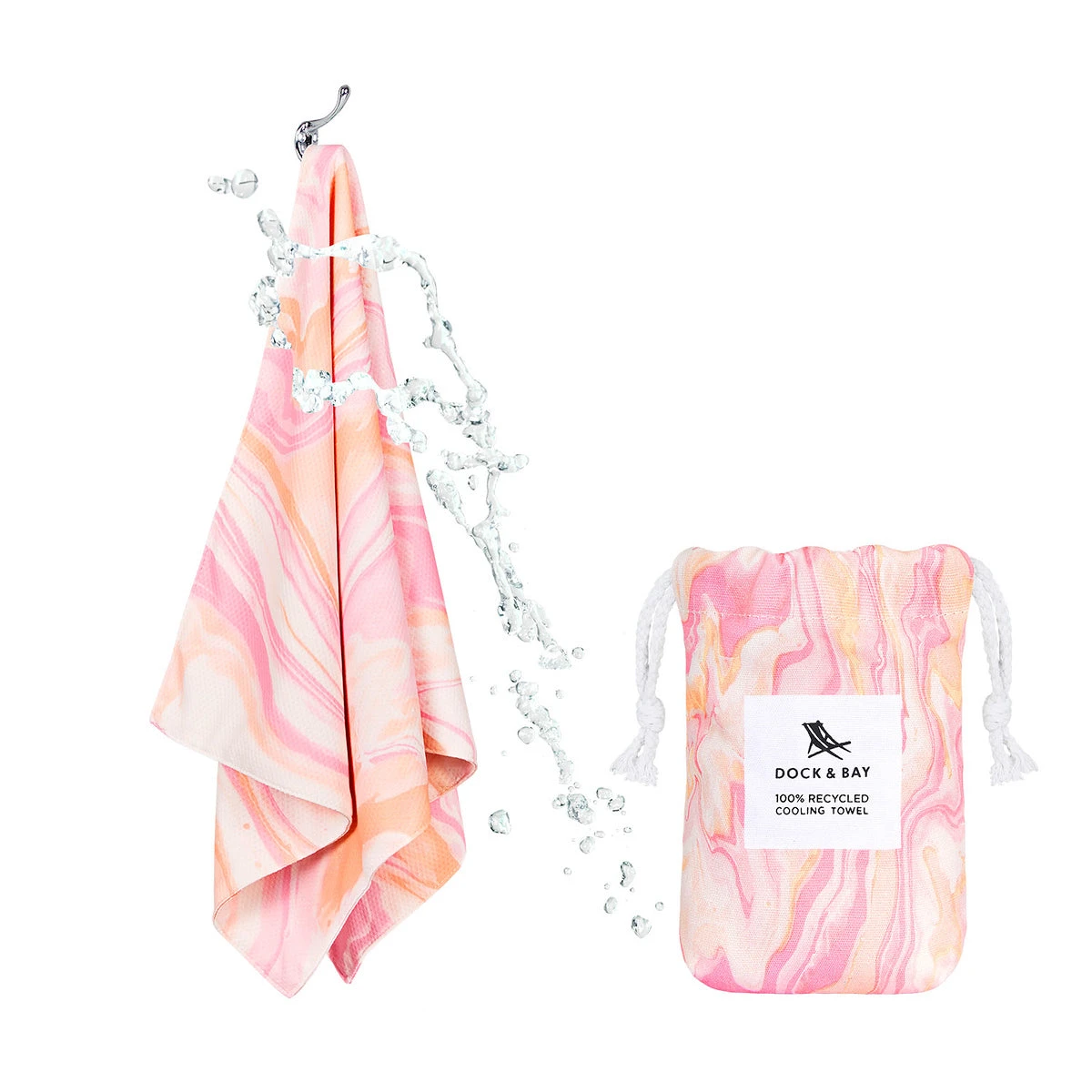 Dock & Bay Dock & Bay Cooling Gym Towel - Peach Melba 4 Dock & Bay Dock & Bay Cooling Gym Towel - Peach Melba - Image 2