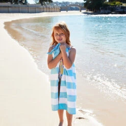 Dock & Bay Dock & Bay Kids Beach Towels - Tulum Blue -Dock & Bay Shop 02 KIDSBALMORAL21 TOWLB CAB MD LTBLU 024 SQ X3
