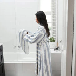 Dock & Bay Dock & Bay Bath Robe - Storm Cloud -Dock & Bay Shop 04 HOMEAUS23 HAIRW ROBE CBH NAVY J 002 SQ VIDEO X3 fece30f8 ad56 4403 bdf6 8e974977f17c