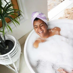 Dock & Bay Dock & Bay Hair Wrap - Quick Dry Hair Towel - Lombok Lilac -Dock & Bay Shop 05 CAIRNS18 HAIRWRAP LIGHT PURPLE D2S3 069 SQ X3