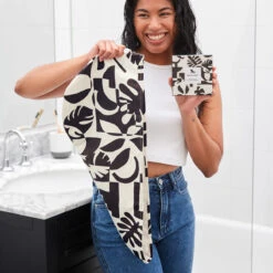 Dock & Bay Dock & Bay Hair Wraps - Midnight Monochrome -Dock & Bay Shop 05 HOMEAUS23 HAIRW SUE MIDMONO 012 SQ X3