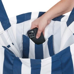 Dock & Bay Dock & Bay Foldaway Tote Bags - Whitsunday Blue 22 Dock & Bay Dock & Bay Foldaway Tote Bags - Whitsunday Blue -Dock & Bay Shop 06 BAGF CAB NAVY detail pocket X3