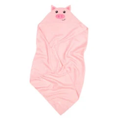 Dock & Bay Outlet Dock & Bay Baby Hooded Towels - Parker Pig - Outlet -Dock & Bay Shop 06 HOODT ANI SM PIG flatfoldcrease X3