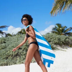 Dock & Bay Dock & Bay Quick Dry Towels - Bondi Blue -Dock & Bay Shop 06 TULUM17 CABANA BLUE S3 073 SQ X3