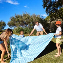 Dock & Bay Dock & Bay Picnic Blanket - Blueberry Pie -Dock & Bay Shop 07 FAMILYBALMORAL22 PICNIC GIN BLUE 006 SQ X3