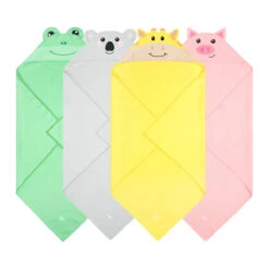 Dock & Bay Outlet Dock & Bay Baby Hooded Towels - Parker Pig - Outlet -Dock & Bay Shop 07 HOODT ANI SM 4SET X3
