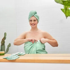 Dock & Bay Dock & Bay Hair Wraps - Joshua Tree -Dock & Bay Shop 08 MUSEHOME22 TOWLH HID GREEN 47 SQ X3
