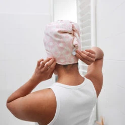 Dock & Bay Dock & Bay Hair Wraps - Diamond Pink -Dock & Bay Shop 09 HOMEAUS23 HAIRW GEO PINK J 027 SQ X3