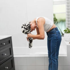 Dock & Bay Dock & Bay Hair Wraps - Midnight Monochrome -Dock & Bay Shop 09 HOMEAUS23 HAIRW SUE MIDMONO MADDIE 023 SQ X3