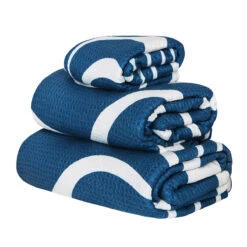 Dock & Bay Dock & Bay Bath Towels - Tide Break Navy -Dock & Bay Shop 09 TOWLH GEO NAVY 3SET X3