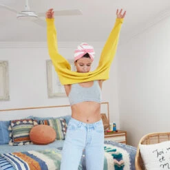 Dock & Bay Dock & Bay Hair Wrap - Quick Dry Hair Towel - Palm Springs (4) -Dock & Bay Shop 10 CAIRNS18 HAIRW CAB LTPINK D1S8 014 SQ X3