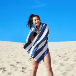 Dock & Bay Dock & Bay Quick Dry Towels - Bestselling Blue (Set Of 4) -Dock & Bay Shop 10 SANDDUNES20 CAB NAVY S13 006 SQ X3