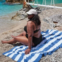 Dock & Bay Dock & Bay Quick Dry Towels - Whitsunday Blue -Dock & Bay Shop 12 AMALFI23 TOWLB CAB NAVY 041 SQ X3