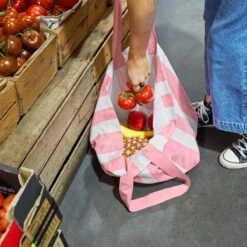 Dock & Bay Dock & Bay Foldaway Tote Bags - Malibu Pink -Dock & Bay Shop 12 MOSMAN22 GROCERY M BAGF CAB LTPNK 065 SQ X3