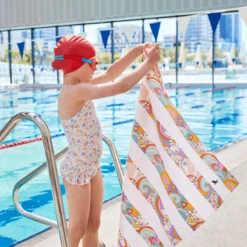 Dock & Bay Dock & Bay Kids Beach Towels - Pink Power -Dock & Bay Shop 13 KIDSPOOL22 TOWLB KID POWER 004 SQ X3