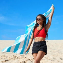 Dock & Bay Dock & Bay Quick Dry Towels - Tulum Blue -Dock & Bay Shop 13 SANDDUNES20 CAB LTBLU S14 015 SQ X3