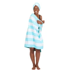 Dock & Bay Dock & Bay Hair Wrap - Quick Dry Hair Towel - Tulum Blue -Dock & Bay Shop 14 HAIRW TOWLB CAB LTBLU 017 X3