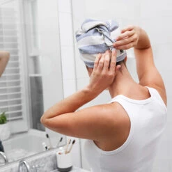 Dock & Bay Dock & Bay Hair Wrap - Quick Dry Hair Towel - Evening Primrose (4) -Dock & Bay Shop 14 HOMEAUS23 HAIRW CBH NAVY MADDIE 025 SQ X3