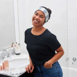 Dock & Bay Dock & Bay Makeup Headband - Storm Cloud -Dock & Bay Shop 14 HOMEAUS23 HEADW CBH NAVY J 073 SQ X3