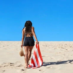 Dock & Bay Dock & Bay Picnic Bundle - Bora Bora Beige Blanket + 4 Cabana Towels - Set B -Dock & Bay Shop 15 SANDDUNES20 CAB RED S11 003 SQ X3 a14addcb 2af6 4218 8d03 a6aa94dd62fe