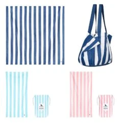 Dock & Bay Dock & Bay 2 X Beach Towel + Bag + Picnic Blanket - Set A -Dock & Bay Shop BUNDLE BEACH KIT PICNIC CAB LG NAVY SETC