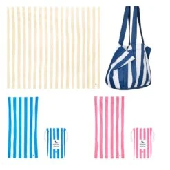Dock & Bay Dock & Bay 2 X Beach Towel + Bag + Picnic Blanket - Set A -Dock & Bay Shop BUNDLE BEACH KIT PICNIC CAB XL LTBGE SETB b357161b b24f 4a4f a50e 3a174fd6bf50