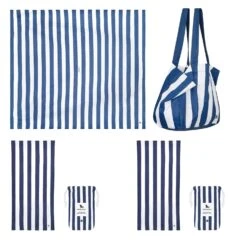 Dock & Bay Dock & Bay 2 X Beach Towel + Bag + Picnic Blanket - Set A -Dock & Bay Shop BUNDLE BEACH KIT PICNIC CAB XL NAVY SETA