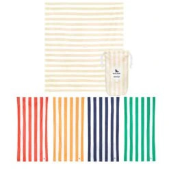 Dock & Bay Dock & Bay Picnic Bundle - Bora Bora Beige Blanket + 4 Cabana Towels - Set B -Dock & Bay Shop BUNDLE PICNIC CAB LTBGE TOWLB CAB B
